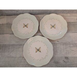 Lenox Butterfly Meadow 8" Plates Porcelain Floral Butterfly Meadows